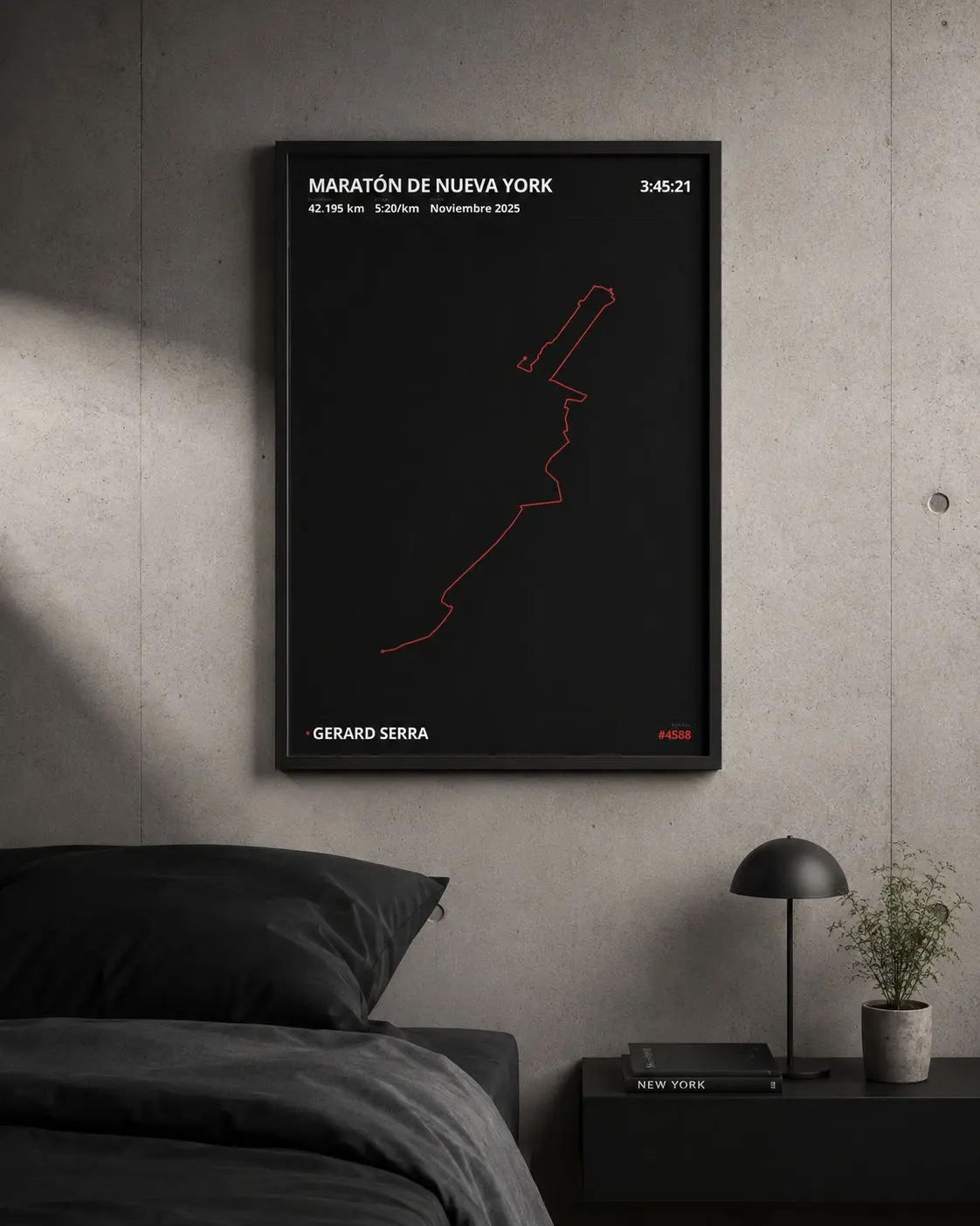 Póster Maratón Nueva York enmarcado