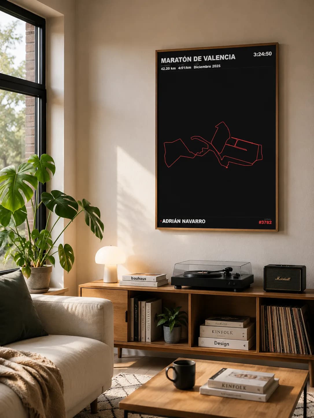 Póster Maratón Valencia enmarcado