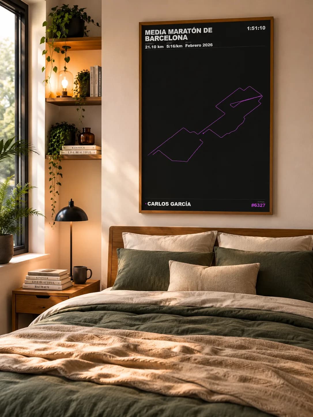 Póster Medio Maratón Barcelona enmarcado
